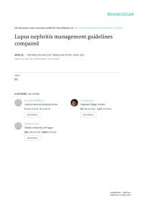 Lupus nephritis management guidelines compared