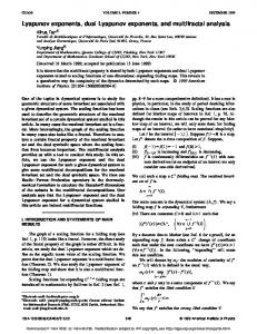 Lyapunov exponents, dual Lyapunov exponents, and multifractal ...