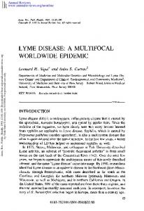 Lyme Disease: A Multifocal Worldwide Epidemic