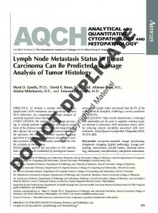 Lymph Node Metastasis Status in Breast Carcinoma Can Be Predicted