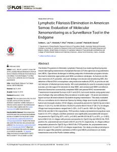 Lymphatic Filariasis Elimination in American Samoa - Semantic Scholar