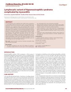 Lymphocytic variant of Hypereosinophilic syndrome complicated by ...