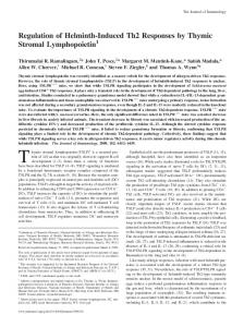 Lymphopoietin Responses by Thymic Stromal Regulation of Helminth ...