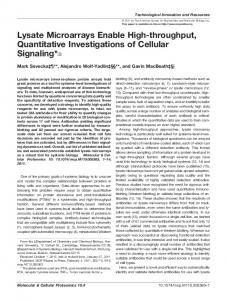 Lysate Microarrays Enable High-throughput ... - Semantic Scholar