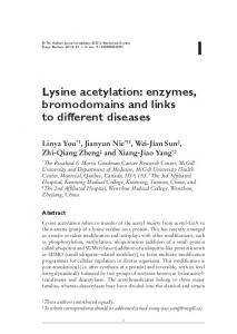 Lysine acetylation - Semantic Scholar