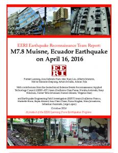M7.8 Muisne, Ecuador Earthquake on April 16, 2016