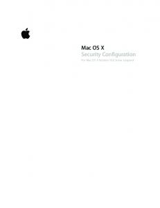 Mac OS X Security Configuration Guide