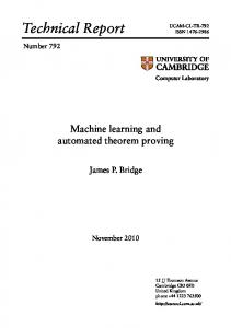 Machine learning and automated theorem proving - Cambridge ...