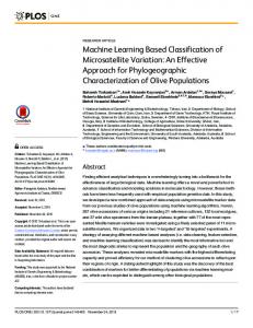 Machine Learning Based Classification of