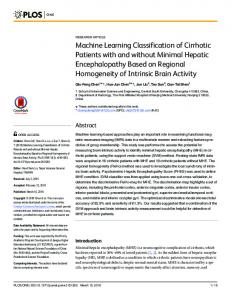 Machine Learning Classification of Cirrhotic