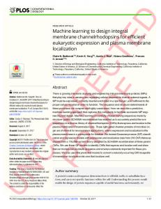 Machine learning to design integral membrane ... - PLOS