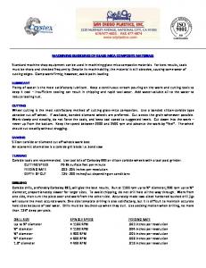 MACHINING GUIDELINES OF GLASS-MICA COMPOSITE ...