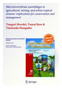 Macroinvertebrate assemblages in agricultural ...