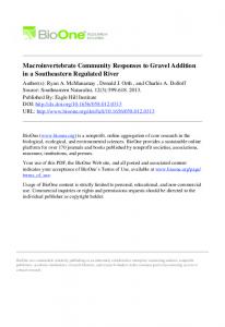 Macroinvertebrate Community Responses to Gravel Addition ... - USDA