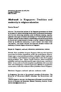 Madrasah in Singapore - IIUM Journals