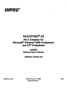 Maestro software user manual - MIT