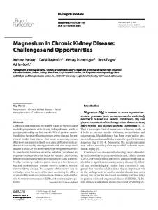 Magnesium in Chronic Kidney Disease