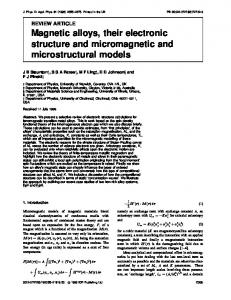 Magnetic alloys, their electronic structure and ... - Semantic Scholar