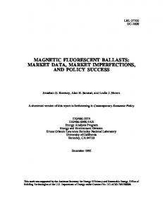 magnetic fluorescent ballasts - Energy Technologies Area - Lawrence ...