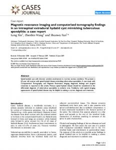 Magnetic resonance imaging and computerised tomography findings ...