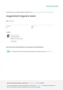 magnetized irrigation water