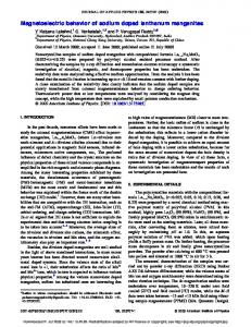 Magnetoelectric behavior of sodium doped lanthanum ...