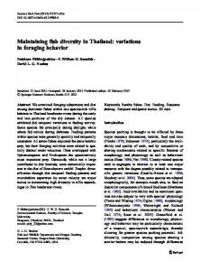 Maintaining fish diversity in Thailand: variations in ... - Springer Link