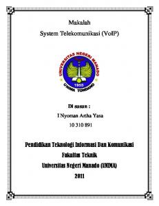 Makalah System Telekomunikasi (VoIP)