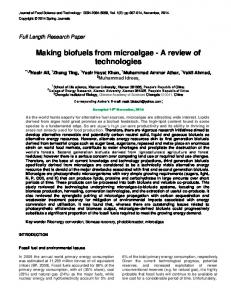 Making biofuels from microalgae - A review of ... - Spring Journals