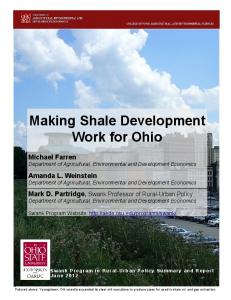 Making Shale Development Work for Ohio - CiteSeerX