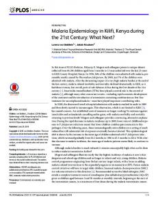 Malaria Epidemiology in Kilifi, Kenya during the ... - Semantic Scholar