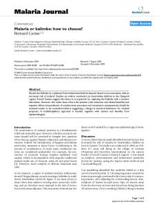 Malaria or kalimbe: how to choose?