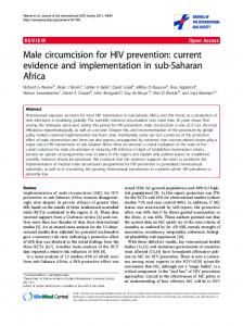 Male circumcision for HIV prevention: current evidence ... - CiteSeerX