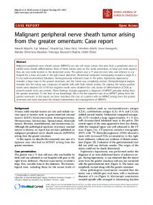 Malignant peripheral nerve sheath tumor arising from ... - BioMedSearch
