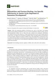 Malnutrition and Fracture Healing - MDPI