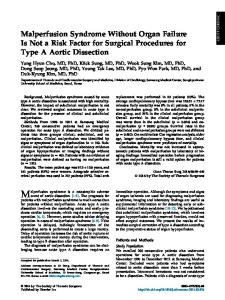 Malperfusion Syndrome Without Organ Failure Is 