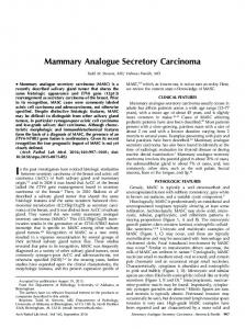 Mammary Analogue Secretory Carcinoma