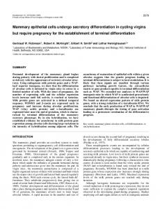 Mammary epithelial cells undergo secretory