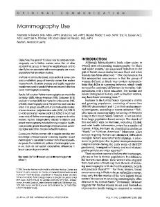 Mammography Use - NCBI