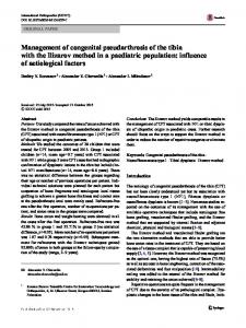 Management of congenital pseudarthrosis of the tibia ...