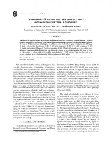 management of cotton whitefly bemisia tabaci ...