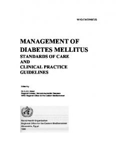 MANAGEMENT OF DIABETES MELLITUS