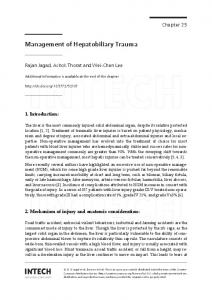 Management of Hepatobiliary Trauma