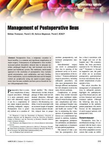 Management of Postoperative Ileus - Semantic Scholar