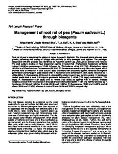 Management of root rot of pea (Pisum sativum L.) through bioagents