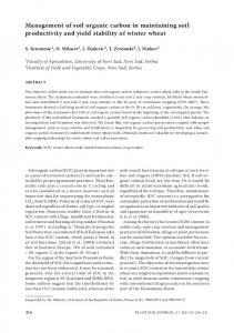 Management of soil organic carbon in maintaining soil productivity