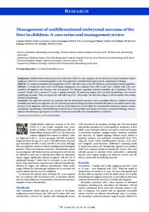 Management of undifferentiated embryonal ... - Semantic Scholar