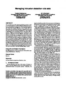 Managing intrusion detection rule sets - Semantic Scholar