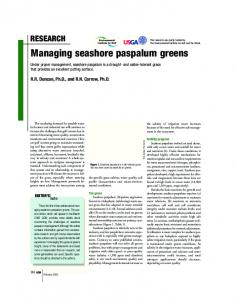 Managing seashore paspalum greens