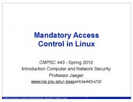 Mandatory Access Control in Linux